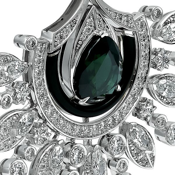 Серьги из белого золота с сапфирами 8.35 ct и бриллиантами