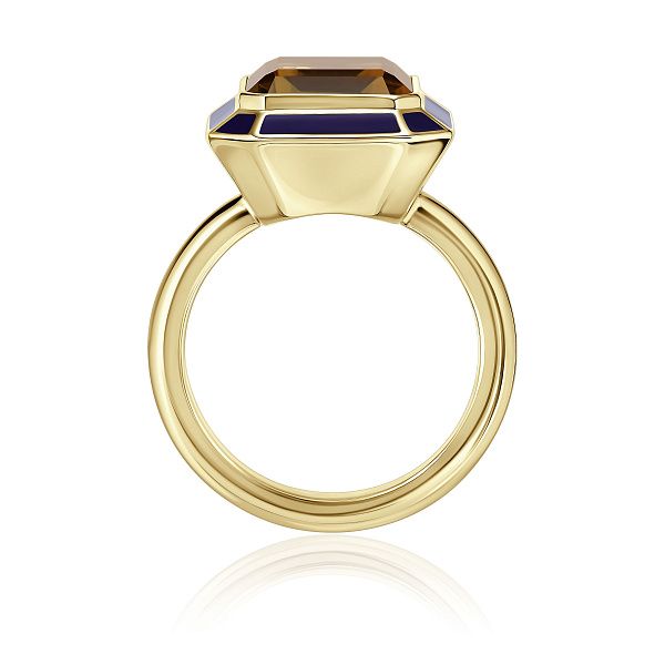 Кольцо из желтого золота с цитрином