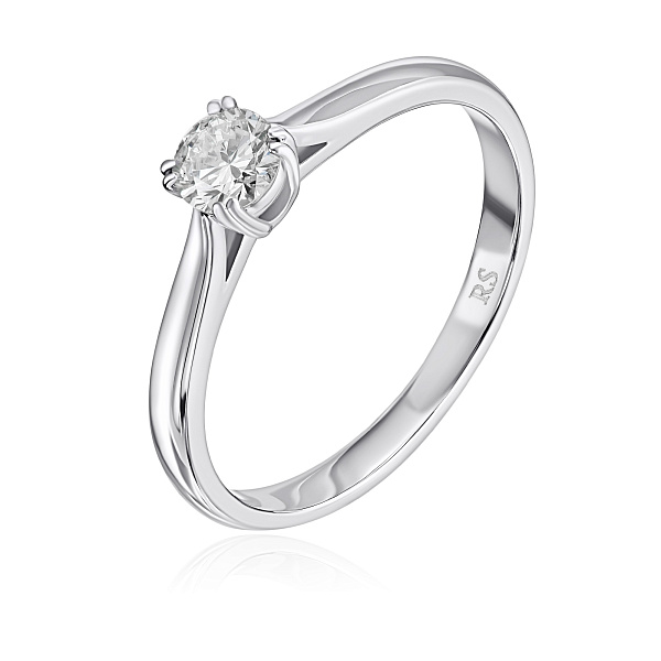 Кольцо из белого золота с бриллиантом