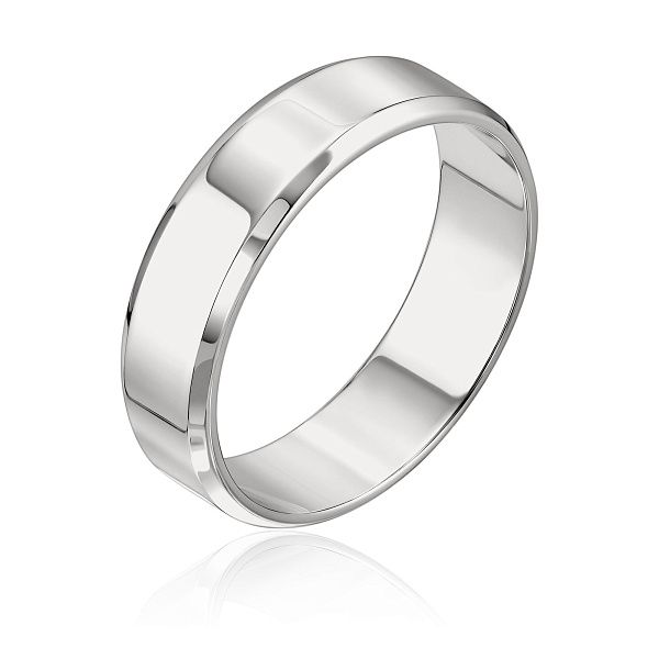 Обручальное кольцо из белого золота 