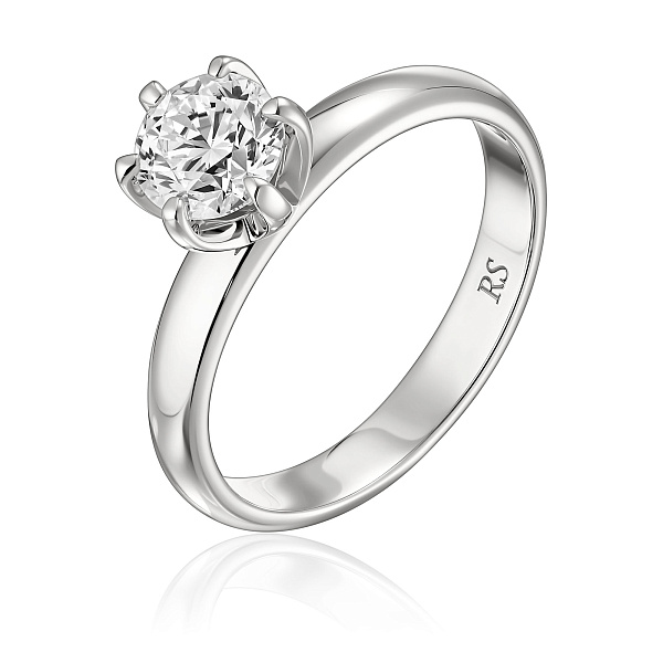 Кольцо из белого золота с бриллиантом