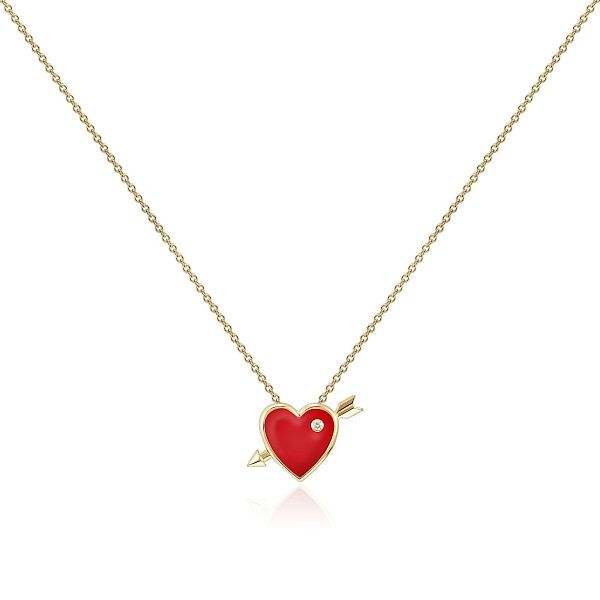 Колье из желтого золота с бриллиантом