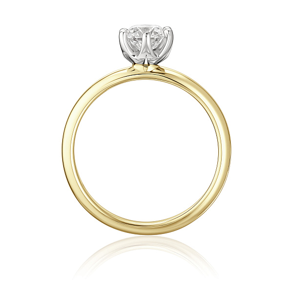 Кольцо из желтого золота с бриллиантом