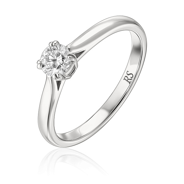 Кольцо из белого золота с бриллиантом