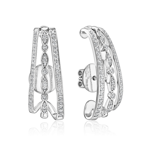 Пусеты из белого золота с бриллиантами