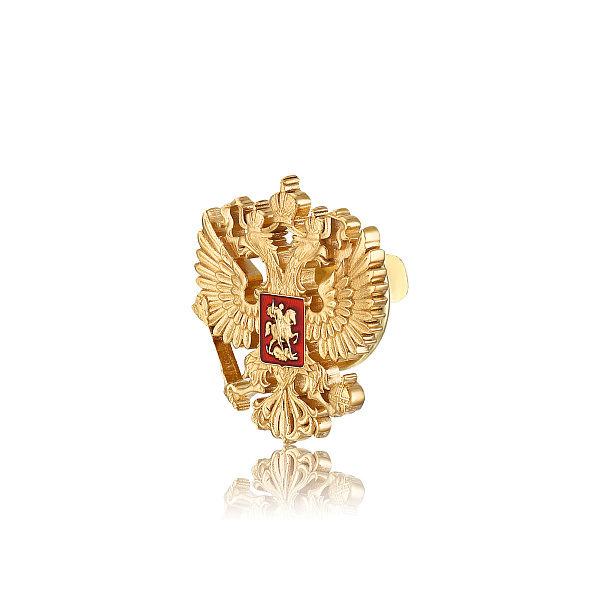 Значок «Герб РФ» из серебра 