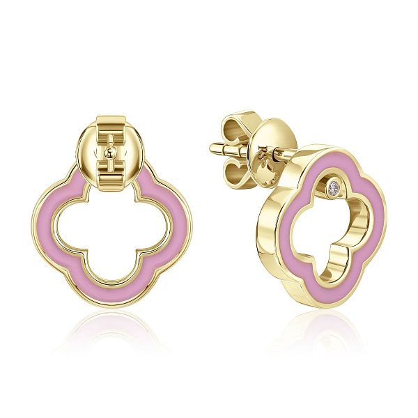 Пусеты из желтого золота с бриллиантами