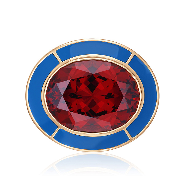 Подвеска из желтого золота с гранатом