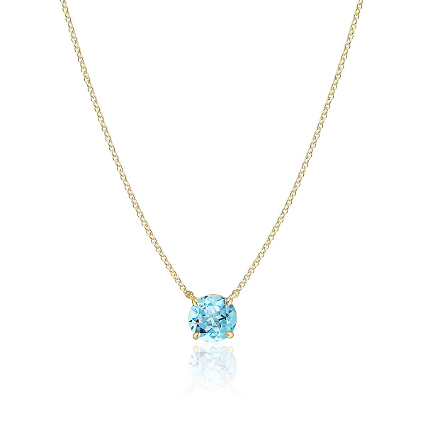 Колье из желтого золота с топазом и бриллиантом