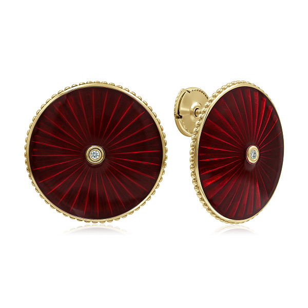 Пусеты из желтого золота с бриллиантами