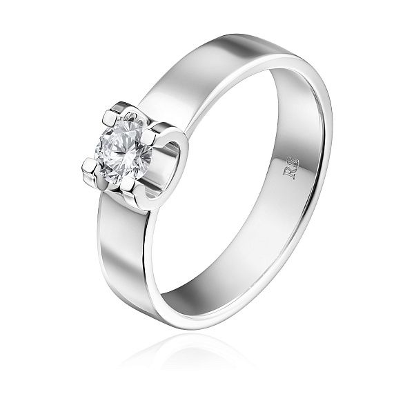 Кольцо из белого золота с бриллиантом