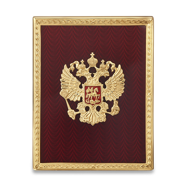 Плакетка с гербом России с деревом
