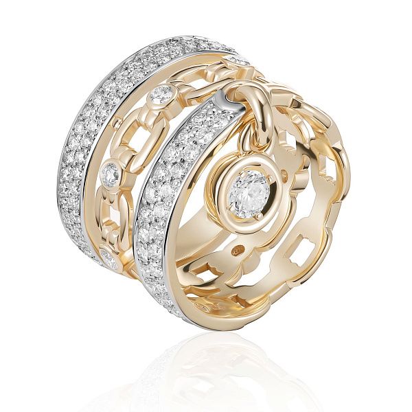 Кольцо из желтого золота с бриллиантами