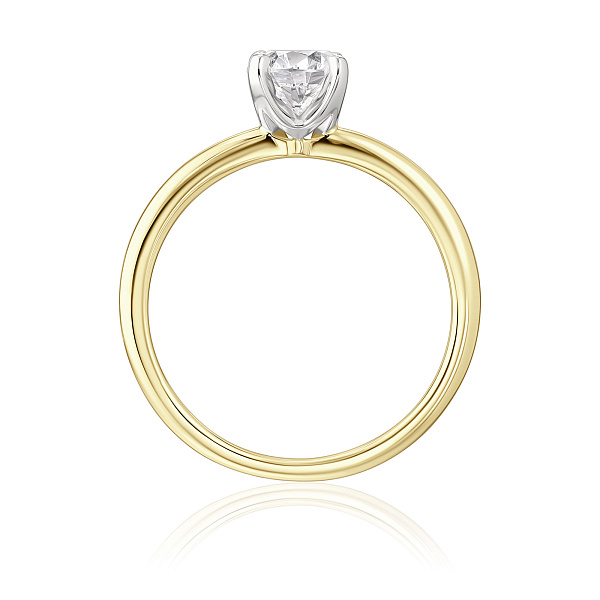 Кольцо из желтого золота с бриллиантом