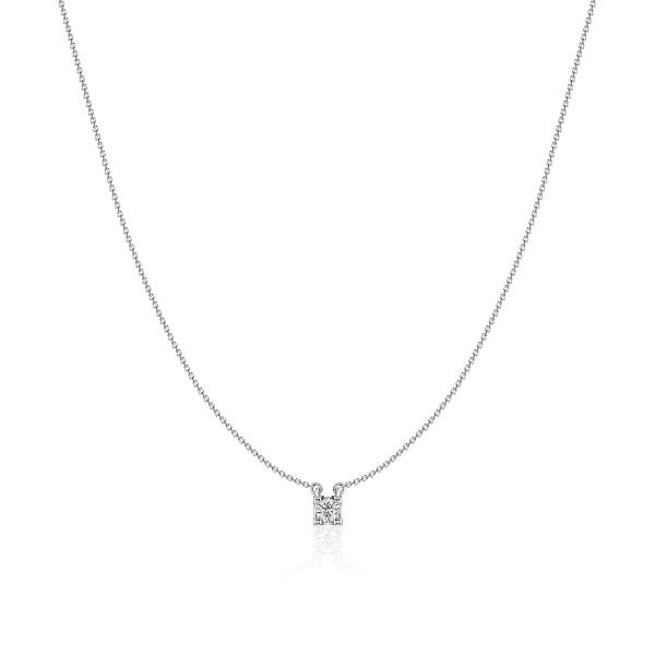 Колье из белого золота с бриллиантом