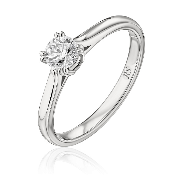 Кольцо из белого золота с бриллиантом