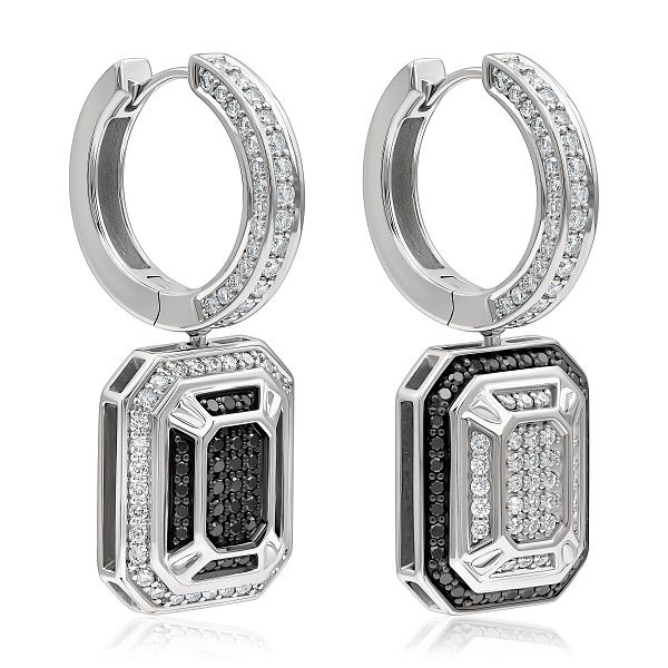 Серьги из белого золота с бриллиантами