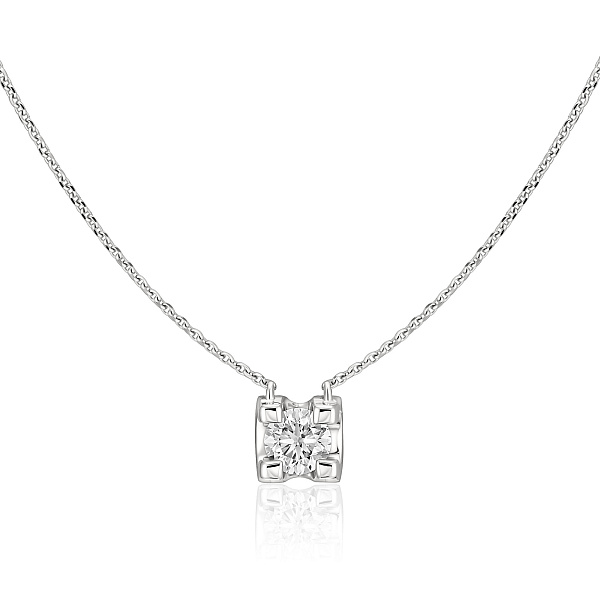 Колье из белого золота с бриллиантом