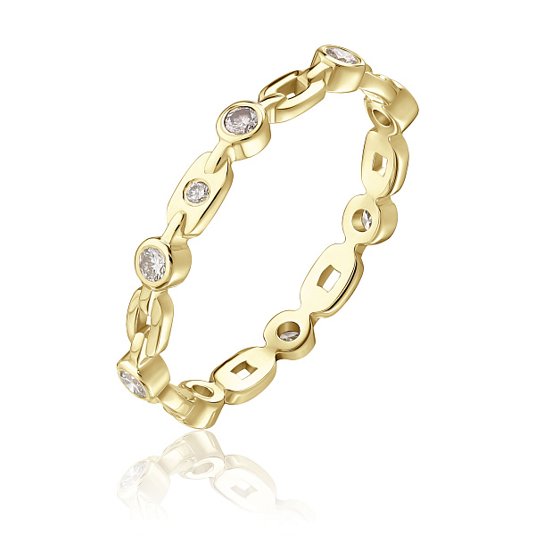 Кольцо из желтого золота с бриллиантами