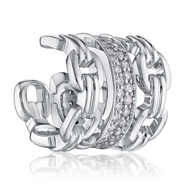 Кафф из белого золота с бриллиантами