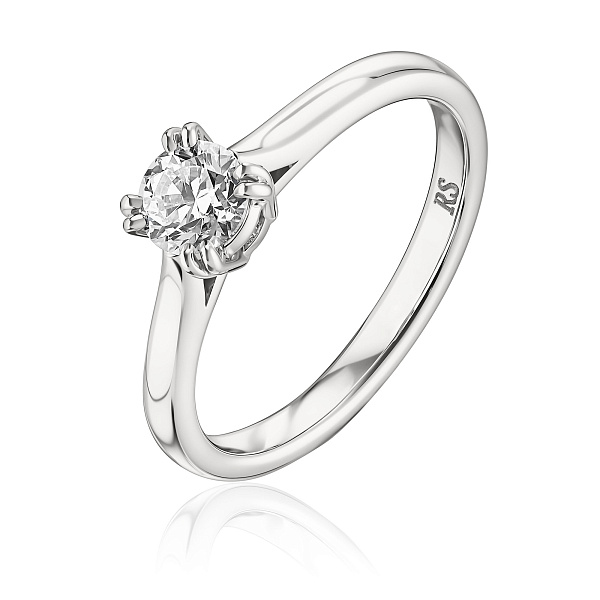 Кольцо из белого золота с бриллиантом