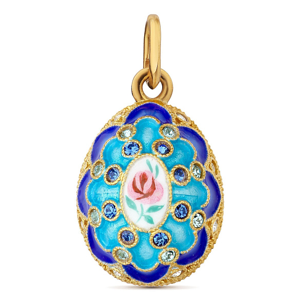 Подвеска яйцо из серебра с ювелирным стеклом