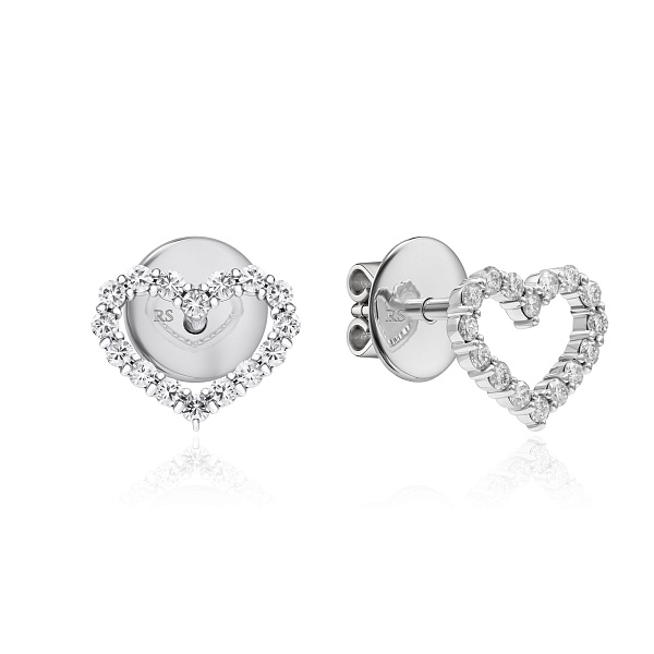 Пусеты из белого золота с бриллиантами