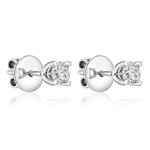 Пусеты из белого золота с бриллиантами