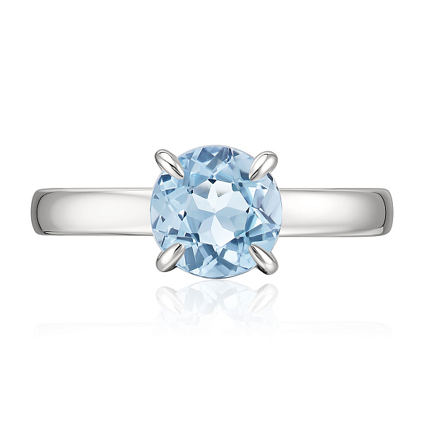 Кольцо из белого золота с топазом и бриллиантами