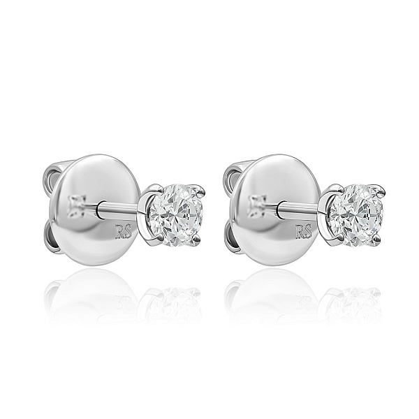 Пусеты из белого золота с бриллиантами