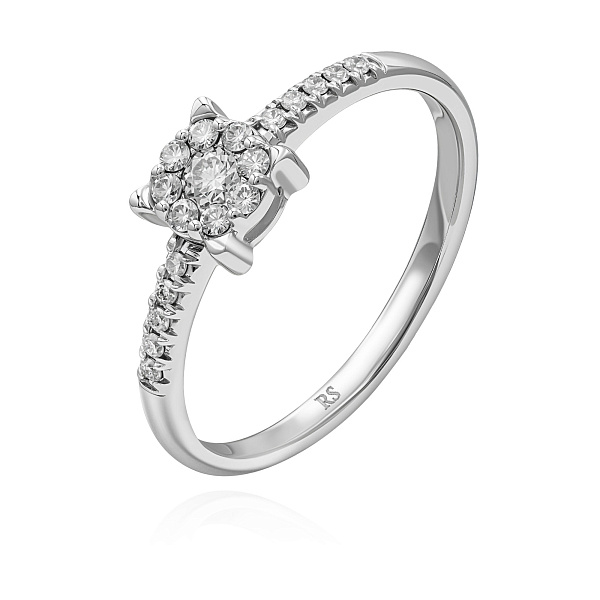 Кольцо из белого золота с бриллиантами