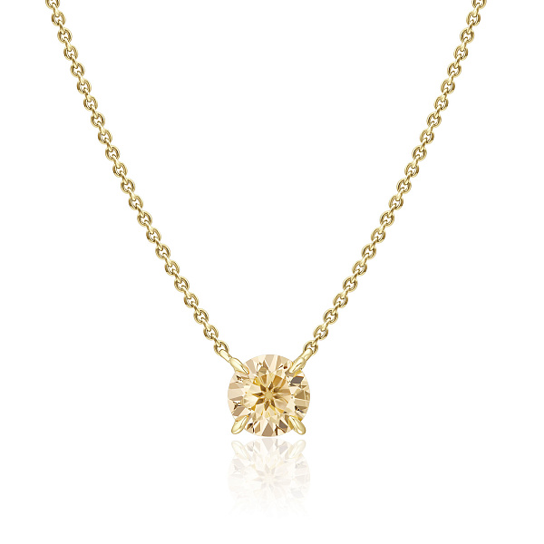 Колье из желтого золота с цитрином и бриллиантом