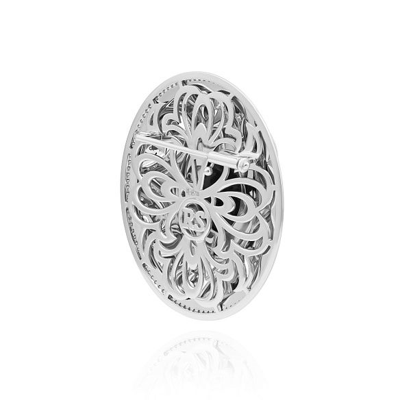 Брошь из белого золота с сапфиром 20.38 ct и бриллиантами