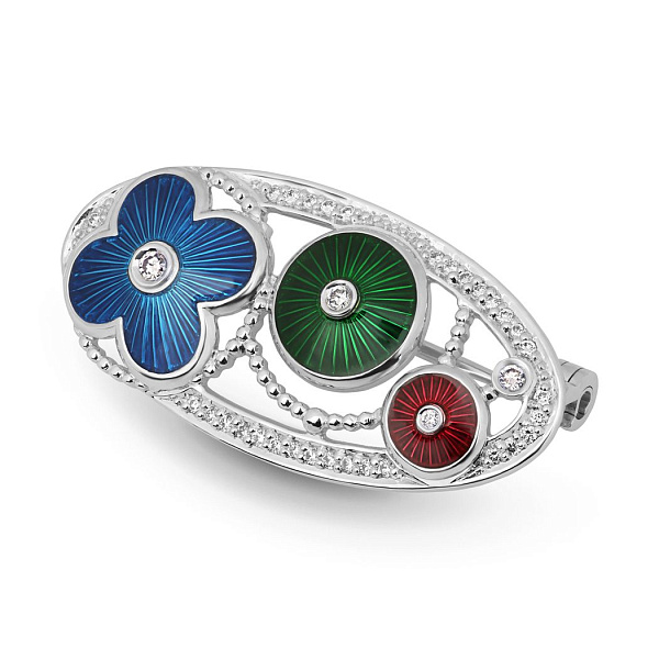 Брошь из белого золота с бриллиантами