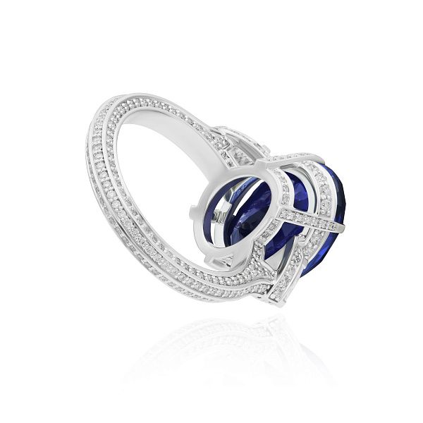 Кольцо с бриллиантами и танзанитом 9.4 ct
