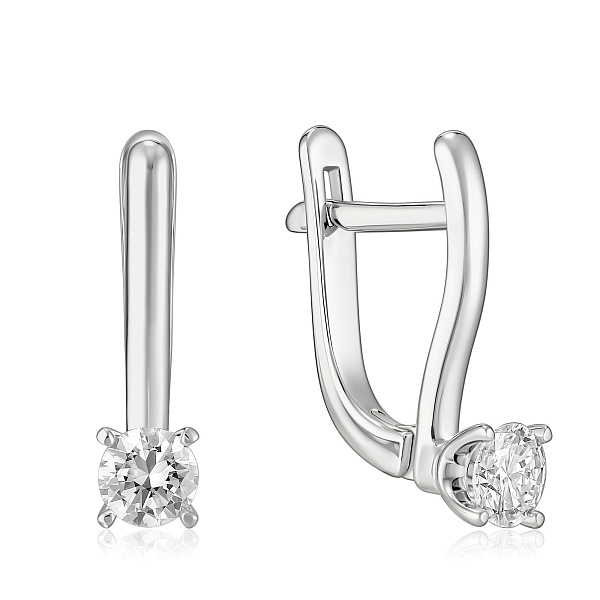 Серьги из белого золота с бриллиантами