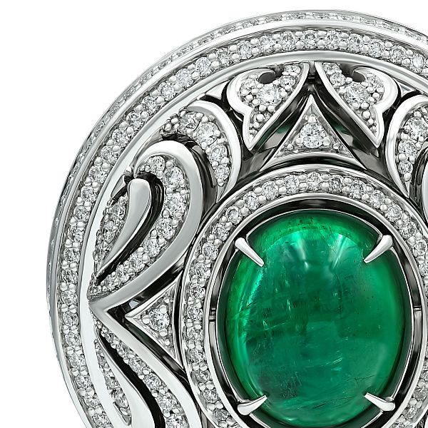 Серьги из белого золота с изумрудами 8.65 ct и бриллиантами