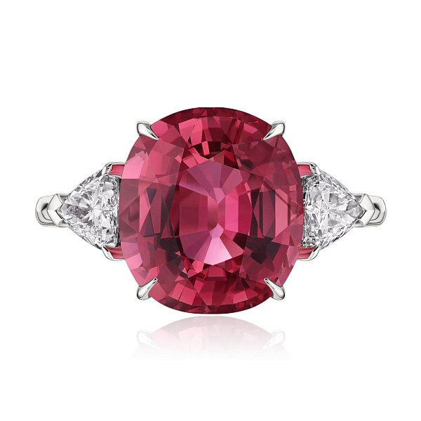 Кольцо из белого золота с бриллиантами и турмалином 8.26 ct