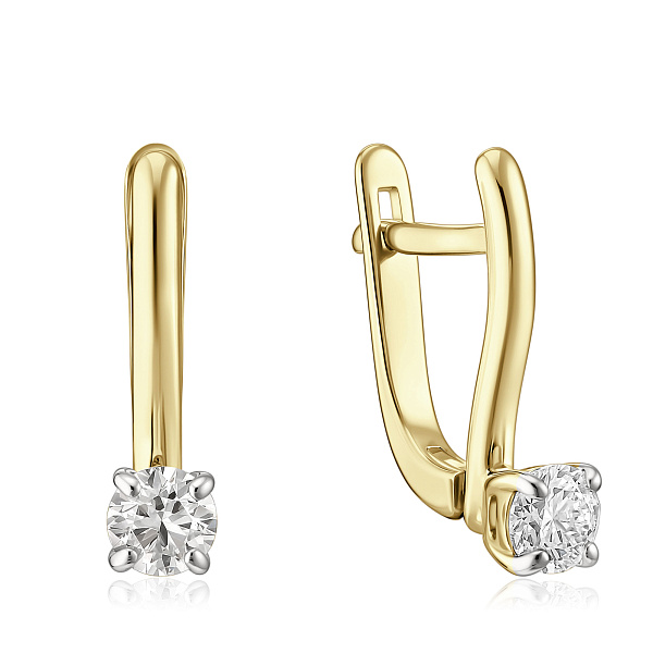 Серьги из красного золота с бриллиантами