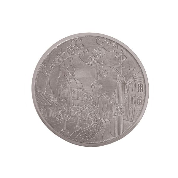 Тарелка декоративная «Пантелеймоновская церковь» из серебра