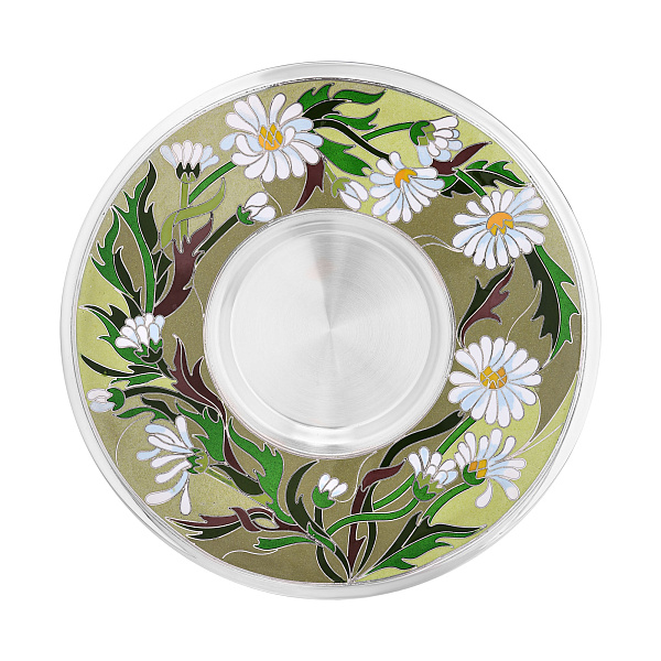 Блюдце «Ромашки» из серебра
