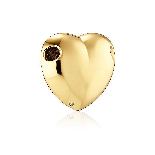 Подвеска из желтого золота с рубином и бриллиантом