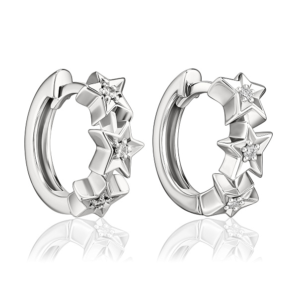 Серьги из белого золота с бриллиантами