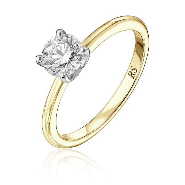 Кольцо из желтого золота с бриллиантом