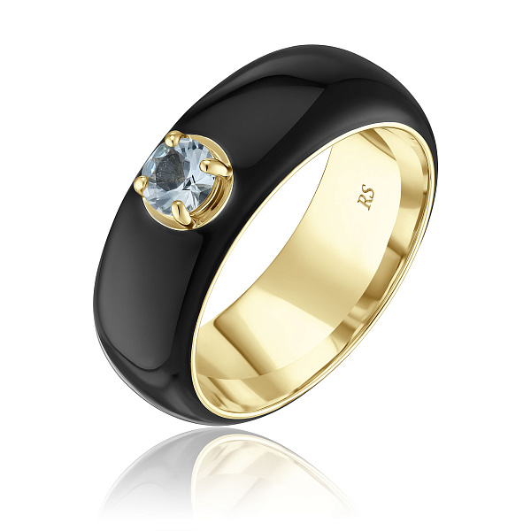 Кольцо из желтого золота с топазом