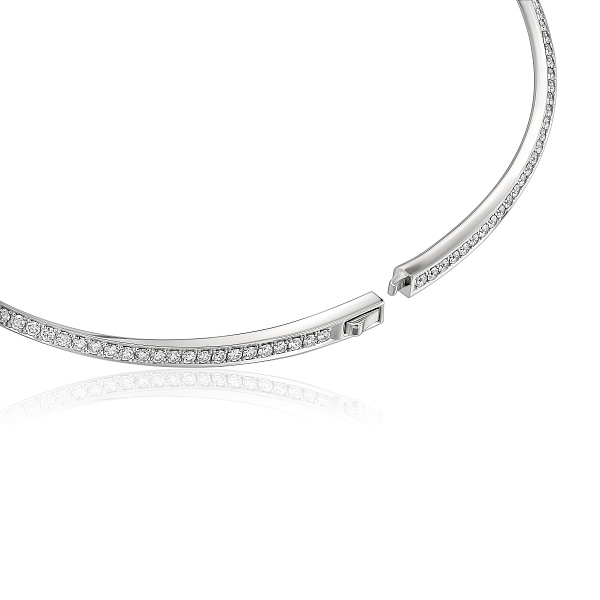 Колье из белого золота с аквамарином 7.19 ct и бриллиантами