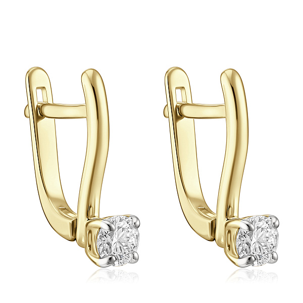 Серьги из красного золота с бриллиантами