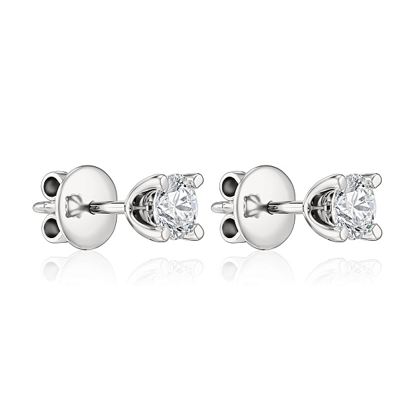 Пусеты из белого золота с бриллиантами