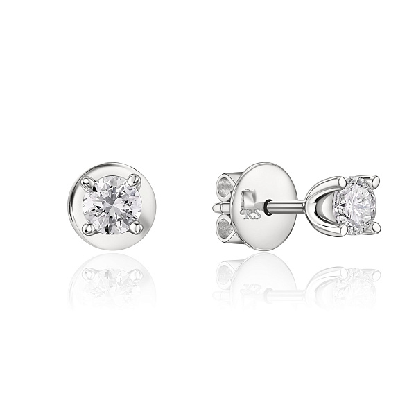 Пусеты из белого золота с бриллиантами 1.02 ct