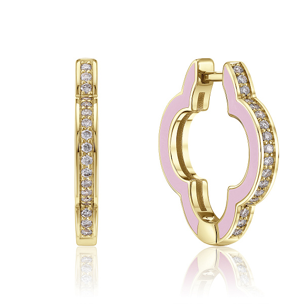 Серьги из желтого золота с бриллиантами